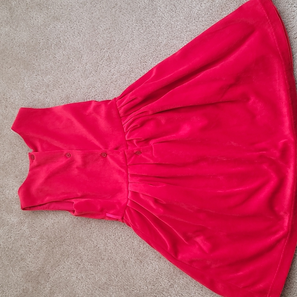 ❣🖤❣Velvet Red Dress  Carters Girl's Sz 6X Like New - Picture 4 of 4